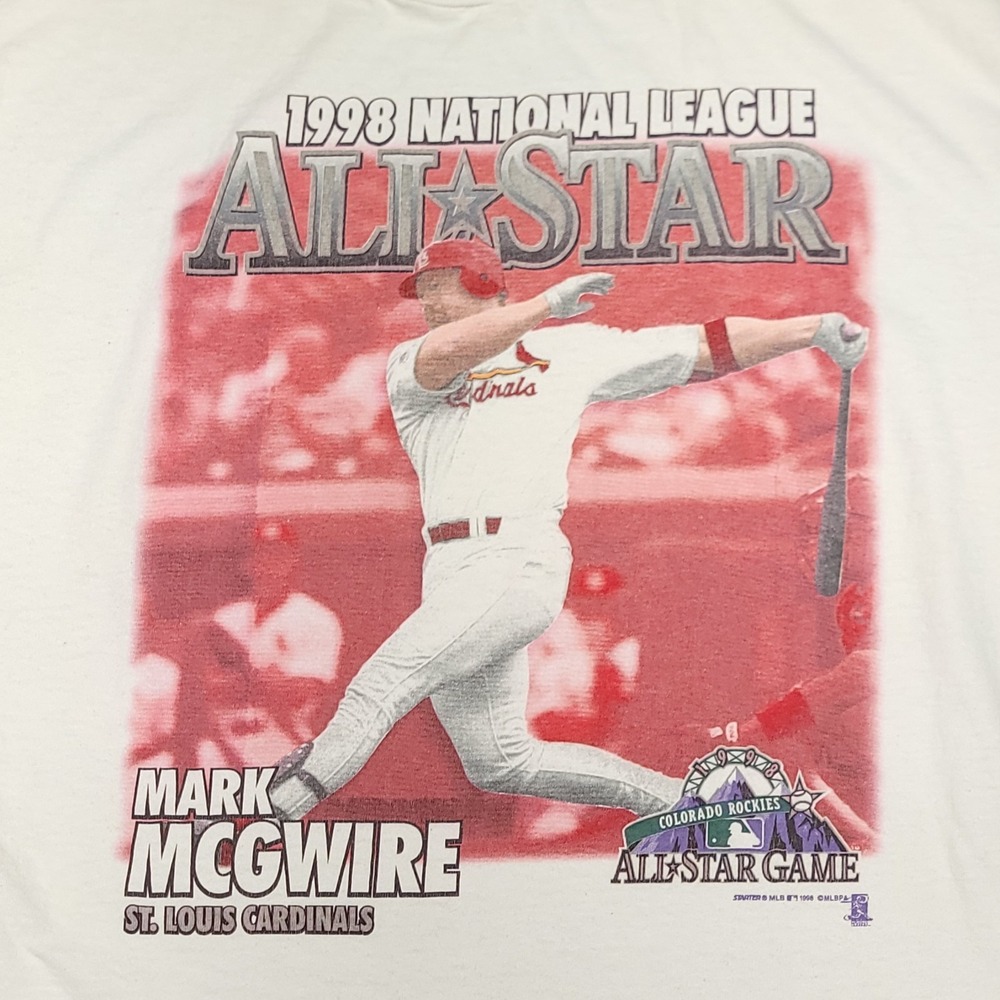 Vintage Mark McGwire T Shirt 90s‎ Starter 1998 Baseball All Star Game Mens Large - Picture 2 of 8